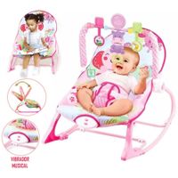 Silla Mecedora Musical Elefante Rosado