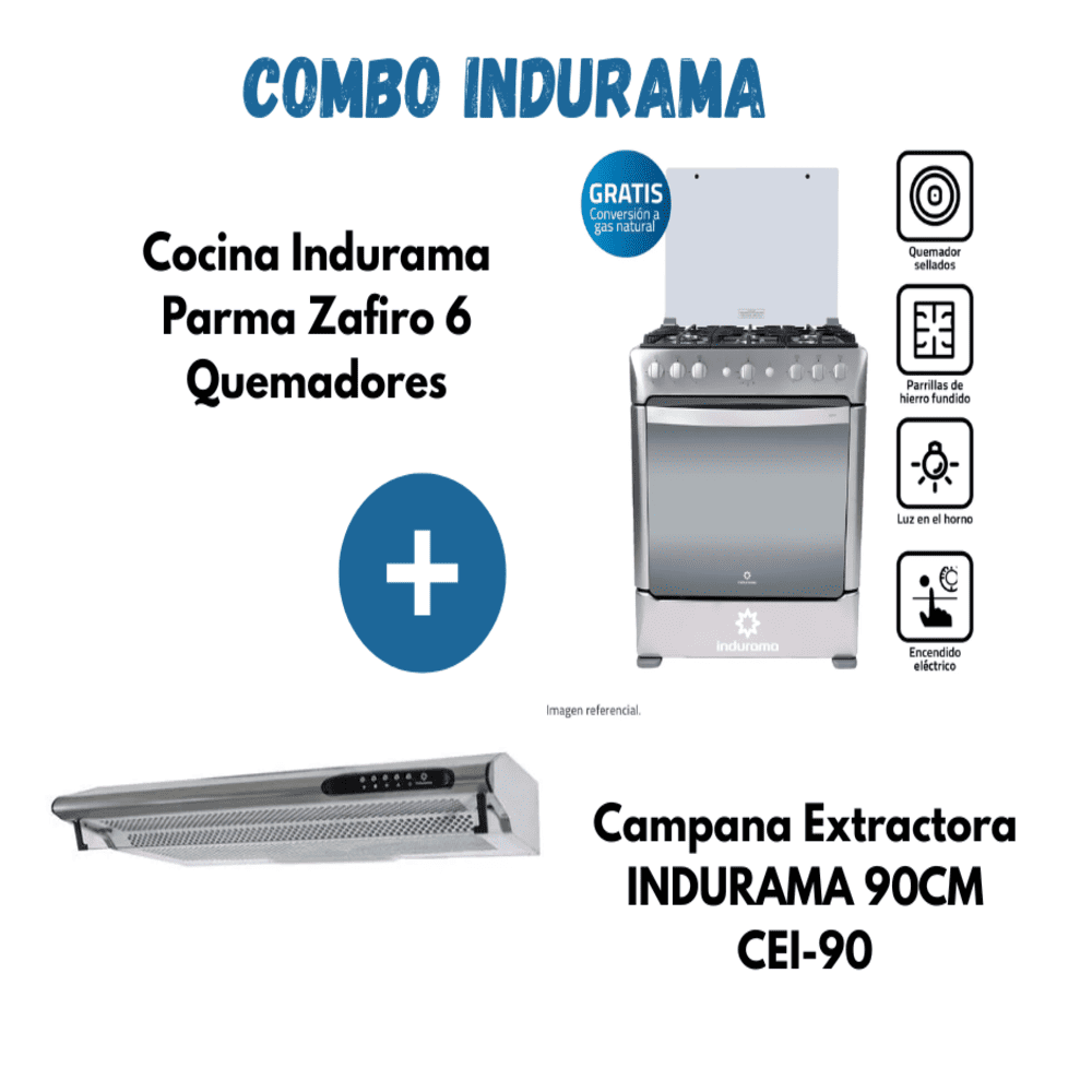 Cocina Indurama Parma Zafiro cn Campana Extractora INDURAMA