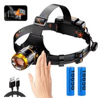 Linterna Frontal Recargable 950 Lúmenes Con Sensor De Movimiento Zoom Y Power Bank