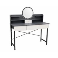 Tocador Maquillaje Espejo Circular Cajones Gran Almacenamiento Elegante Dormitorio Hogar Mujer Zz94