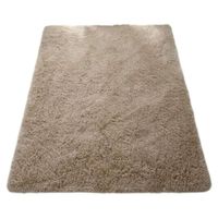Alfombra De Felpa Piso Decorativo 200cm x 140cm Marrón Claro II