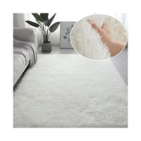 Alfombra De Felpa Piso Decorativo 200cm x 140cm Blanca