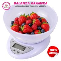 Balanza Gramera Premium Digital con Plato para Cocina Repostería de Alta Precisión