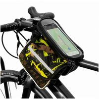 Canguro Portaobjetos para Bicicleta con Doble Compartimento y Porta Celular Táctil - Verde