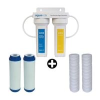 COMBO Agua Vida: Purificador de Agua NWPR102 Blanco/Freijo + 2 Cartuchos Repuesto Filtro De Sedimentos + 2 Cartuchos Repuesto Filtro Carbono Granular