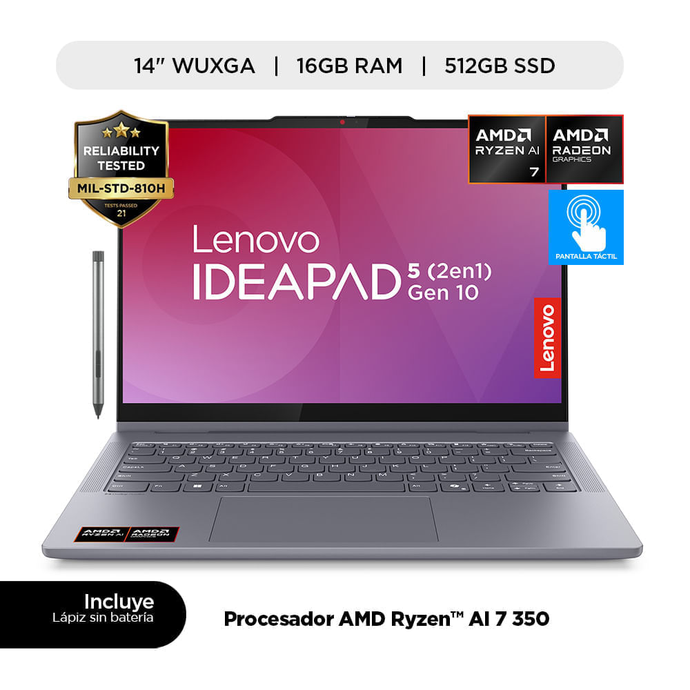 Laptop Lenovo IDEAPAD 5 2-in-1 IA R7-350 16GB RAM 512 SSD + Digital Pen 2