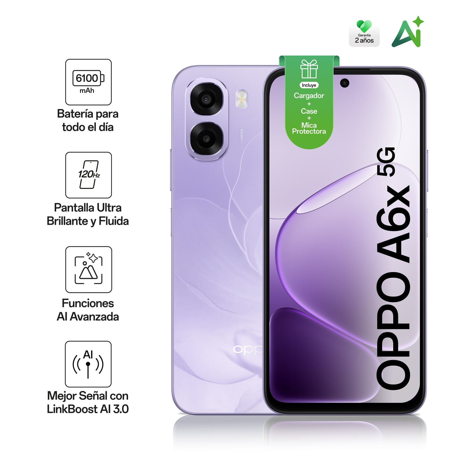 Celular Oppo A6X 5G 4 + 256Gb Violeta