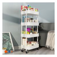 Base Blanca de Metal con 4 Niveles Moviles y Asas para Hogar Y Papel Regalo