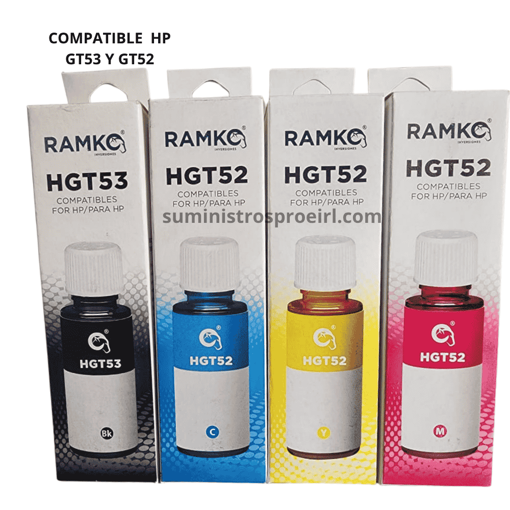 Juego de Tinta HP GT53 GT52 Compatible
