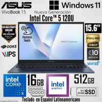 ASUS Vivobook 15 15.6 FHD Touch Core 5 120U 16GB 512GB SSD FreeDOS    X1504VA-E84630
