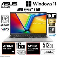 NB ASUS Vivobook 15 15.6 FHD IPS Ryzen 7 170 16GB DDR5 512GB Windows 11   M1502NAQ-BQ041