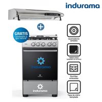 Combo Cocina Indurama de 4 Hornillas Fontana MÁS Campana Extractora 3 Velocidades CEI-602CRP