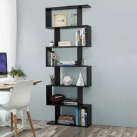 Librero Estante Jonaykel 6 Repisas Negro | Masiva Home