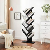 Librero Estante Stacy 7 Repisas Negro | Masiva Home