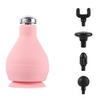 Pistola de Masajes con Calor para Dolor Muscular y Contracturas 4 Cabezales Recargable USB Rosado