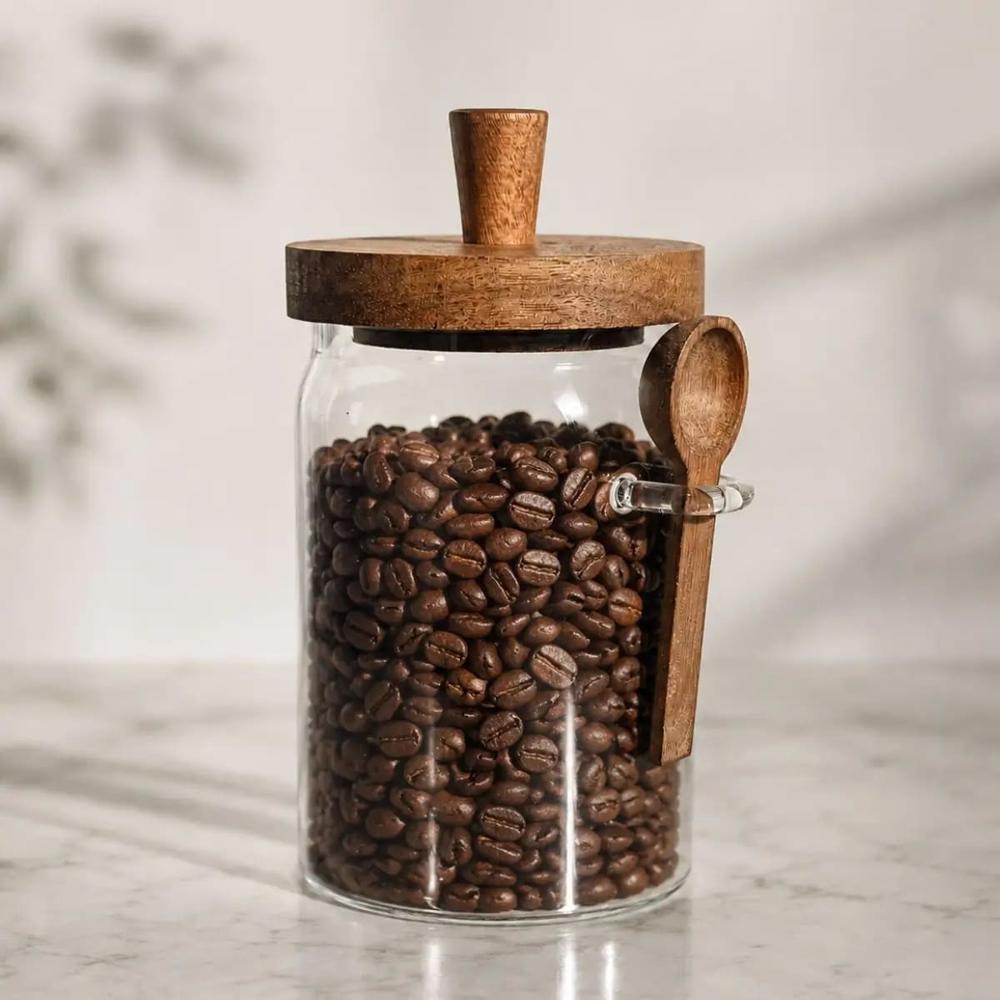 Frasco de Vidrio Borosilicato 750 ml con Cuchara de Madera  5760001