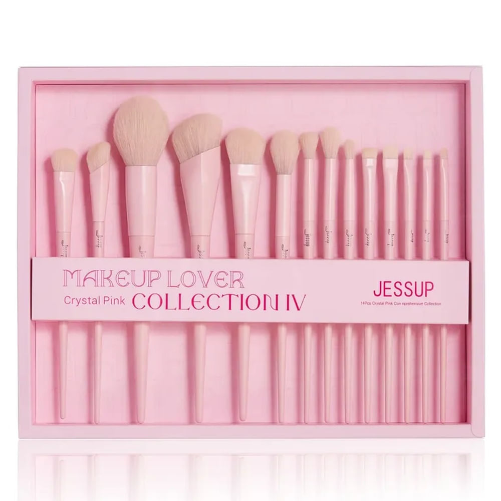 Set 14 Brochas Crystal Pink T495 Gift Set - Jessup Beauty Blanco