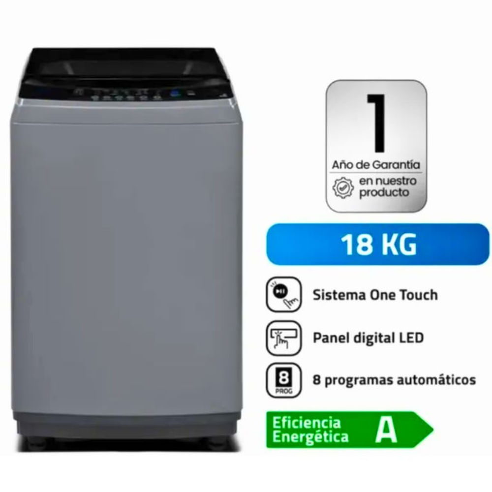 Lavadora Carga Superior Indurama 18KG Automática LRI-18DGR