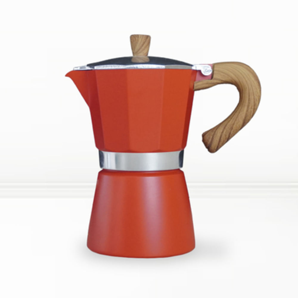 Cafetera Moka roja 6 tazas
