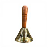 Campana en bronce fundido con mango de madera 14 cm - Melodía
