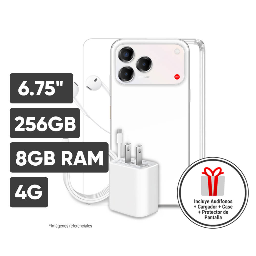 Smartphone ZTE V80 Pro 6.75"" 8GB 256GB 108M+2M+AI camera Blanco