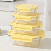 Recipientes Taper Herméticos de Vidrio 4Pzs para Cocina Vainilla