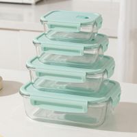 Recipientes Taper Herméticos de Vidrio 4Pzs para Cocina Jade