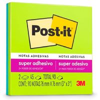 Notas Adhesivas POST-IT Super Sticky 3x3 Pulgadas 90 Hojas