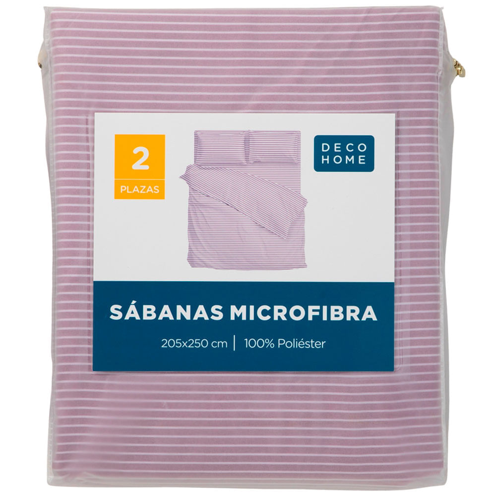 Sábana DECO HOME Micro 2 Plazas Raya Rosado