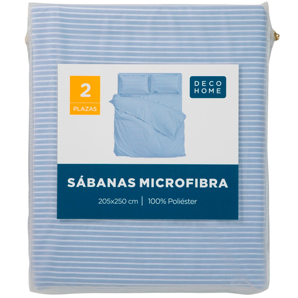 Sábana DECO HOME Micro 2 Plazas Raya Celeste
