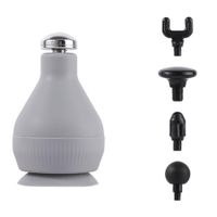 Pistola de Masajes con Calor para Dolor Muscular y Contracturas 4 Cabezales Recargable USB Gris