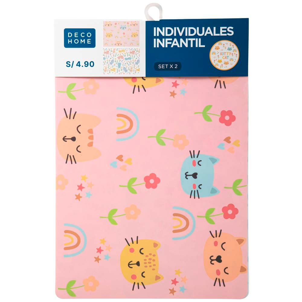 Set x2 Individuales Infantil Kity Cat DECO HOME