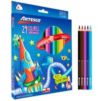 Colores Triangulares ARTESCO Color Plus Largos Caja 24un + Tajador