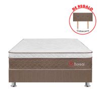 Cama Box Tarima FORLI Boreal SS Pocket 2 Plazas +2 Almohadas + Protector