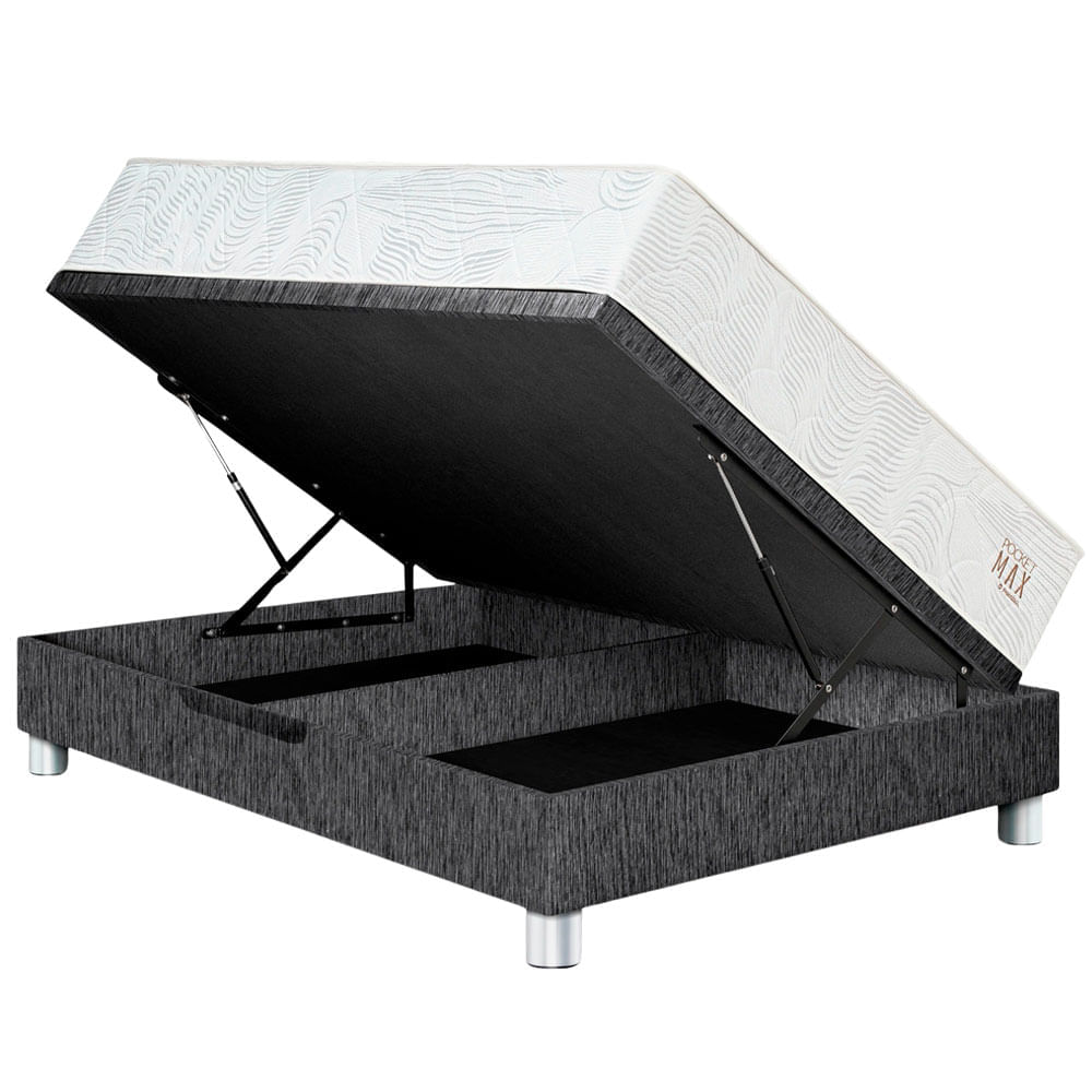 Cama Boxet PARAISO Pocket Max 2 Plazas Charcoal