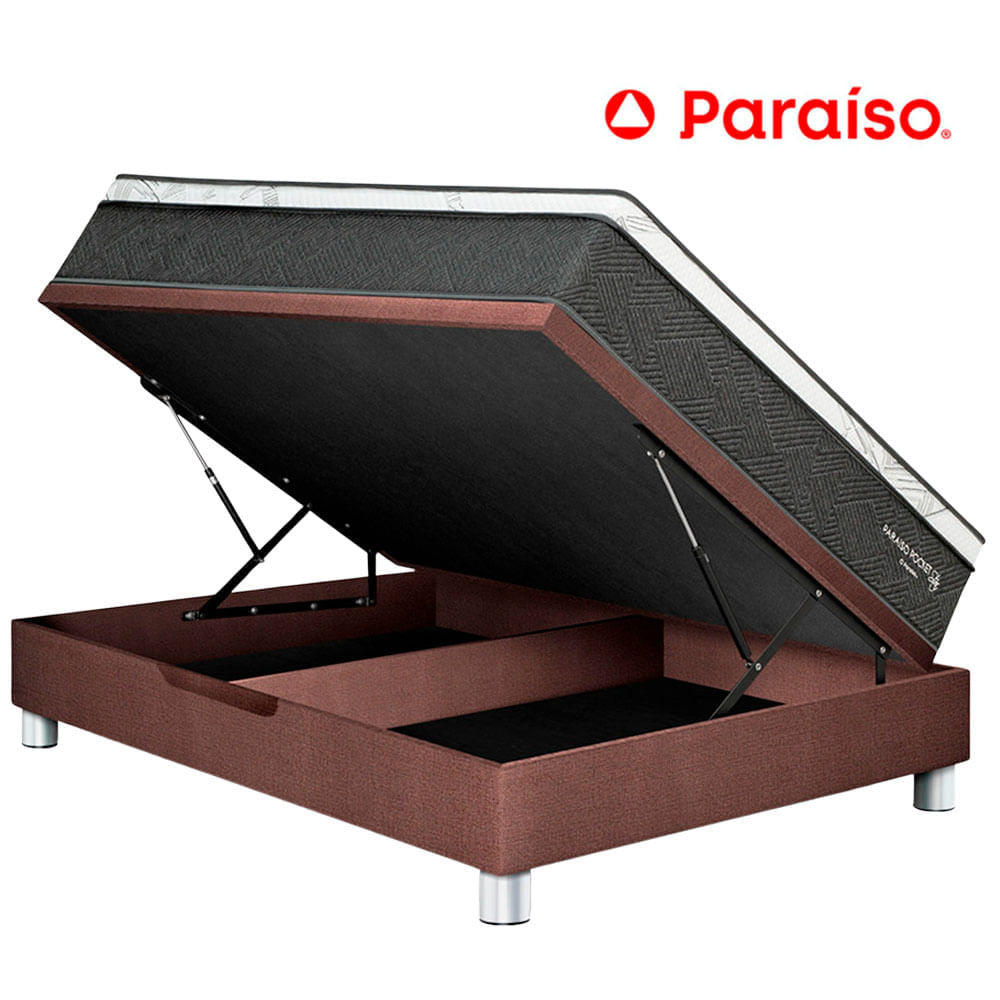 Cama Boxet PARAISO Pocket Star 2 Plazas Choco