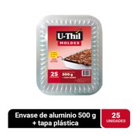 Envase de Aluminio con Tapa Domo U-THIL 430ml Paquete 25un 99x99x99mm