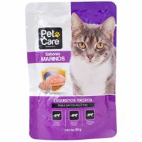 Alimento Húmedo para Gato PET CARE Adulto Sabores Marinos Pouch 95g