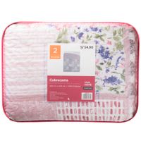 Cubrecama Patchwork 2 Plazas Rosada Flores Azul VIVA HOME