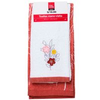Set x2 Toalla de Mano Visita Flores VIVA HOME
