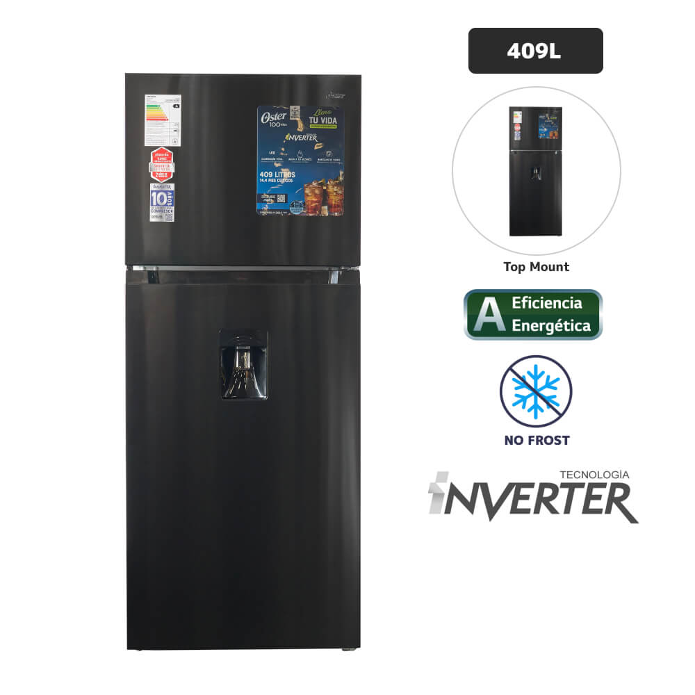 Refrigeradora OSTER 409L No Frost OS-PNFMI1502EBDI Negro