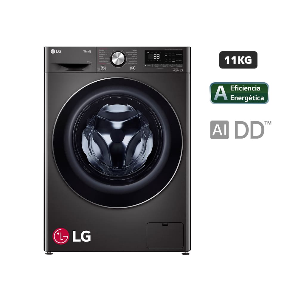 Lavadora LG Carga Frontal 11Kg WM11BVC3S6 Negro Acero