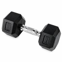 Pesa Hexagonal 5 Kg De Caucho Con Mango Cromado Gym