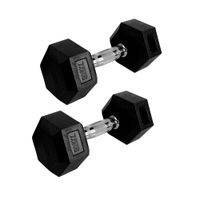 Pesa Hexagonal 7.5 Kg De Caucho Con Mango Cromado Gym