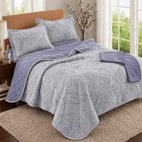 Set de Cubrecama 2 pz SKYN de 5 Piezas + Set Sabanas + Fundas 100% Calidad - 2e