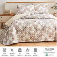 Set de Cubrecama 2 pz con carnero de 5 Piezas + Set Sabanas + Fundas 100% Calidad - 2m