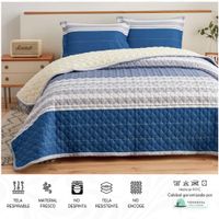 Set de Cubrecama QUEEN con carnero de 5 Piezas + Set Sabanas + Fundas 100% Calidad - 2a