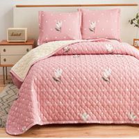 Set de Cubrecama QUEEN con carnero de 5 Piezas + Set Sabanas + Fundas 100% Calidad - 2O