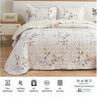 Set de Cubrecama QUEEN con carnero de 5 Piezas + Set Sabanas + Fundas 100% Calidad - 2D