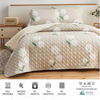 Set de Cubrecama 2 pz con carnero de 5 Piezas + Set Sabanas + Fundas 100% Calidad - 2i
